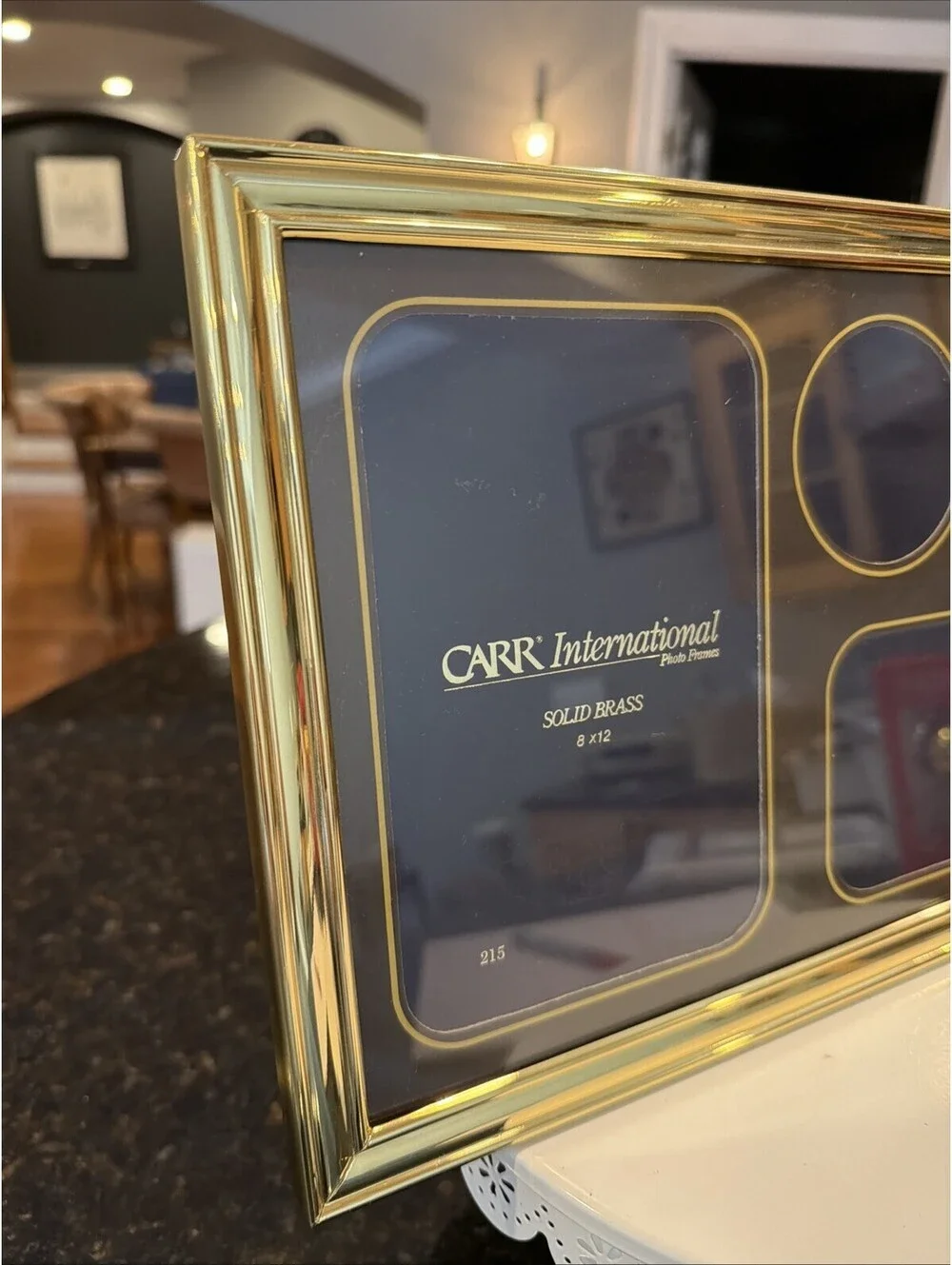 Vtg Carr International Solid Brass Picture Frame Holds 4 Pictures EUC